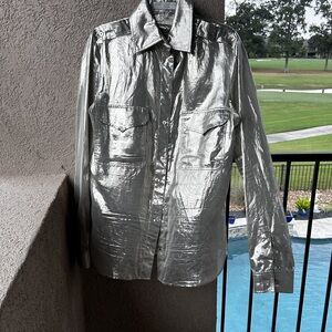 Stella McCartney Metallic Silk Blend Blouse – Size 42